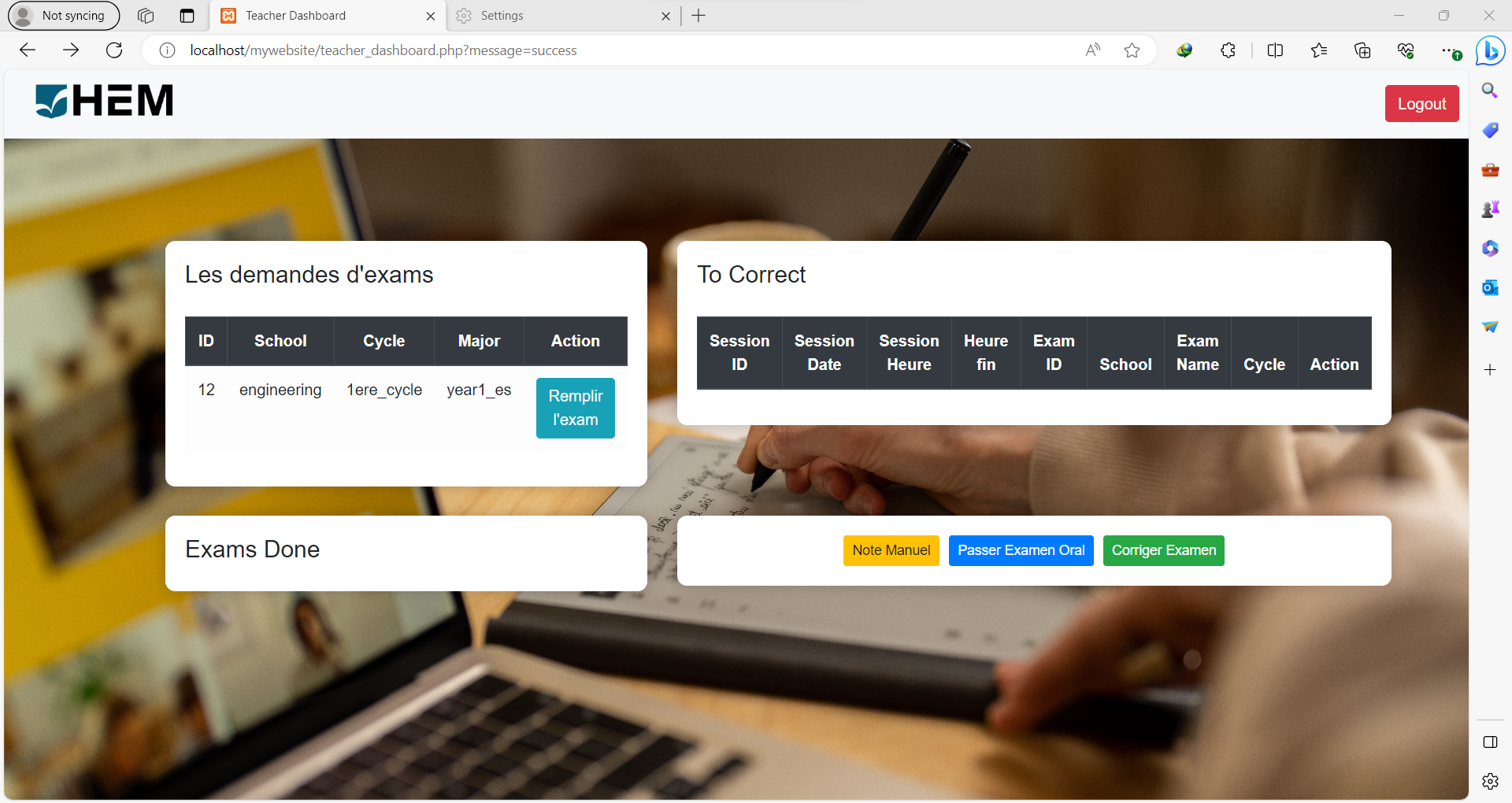 Teacher Dashboard