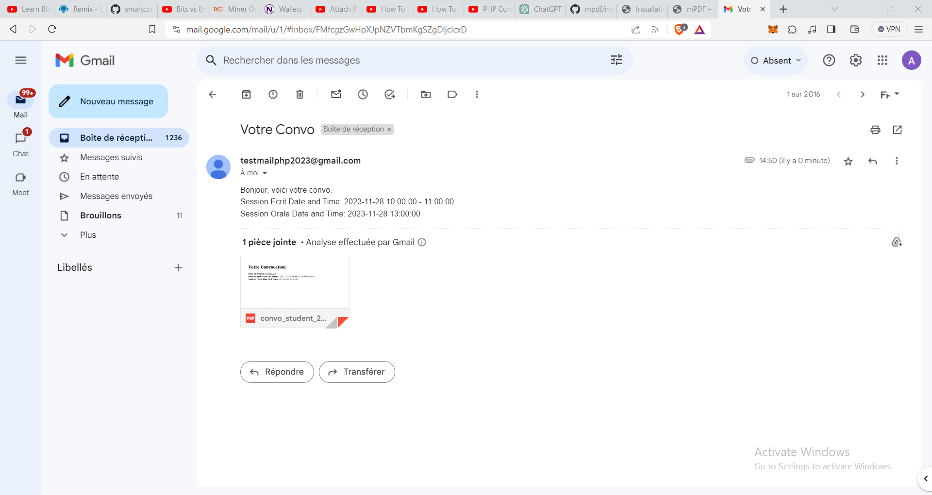 Email Convocation