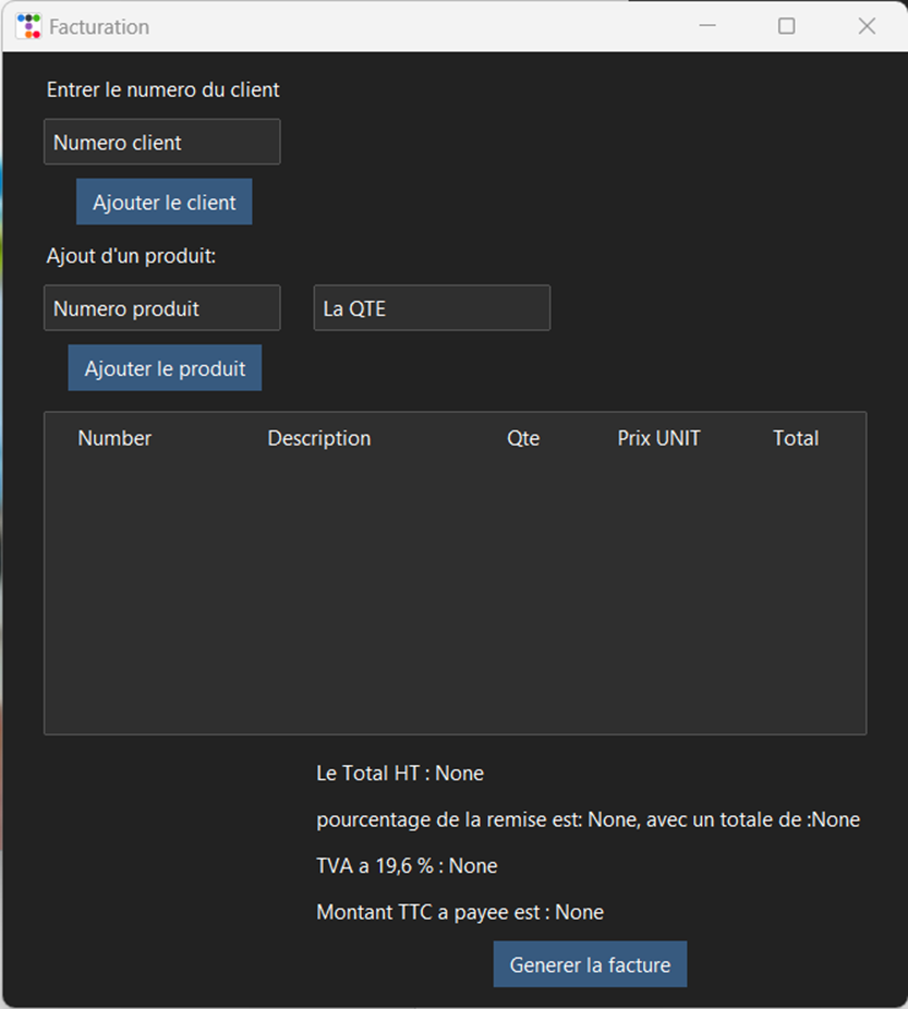 Generate Invoice and Add Client/Product